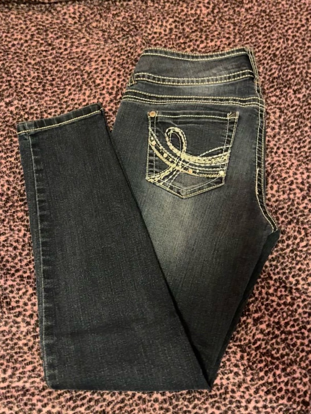 Wallflower Dark Blue Skinny Jeans with Embroidered Pocket